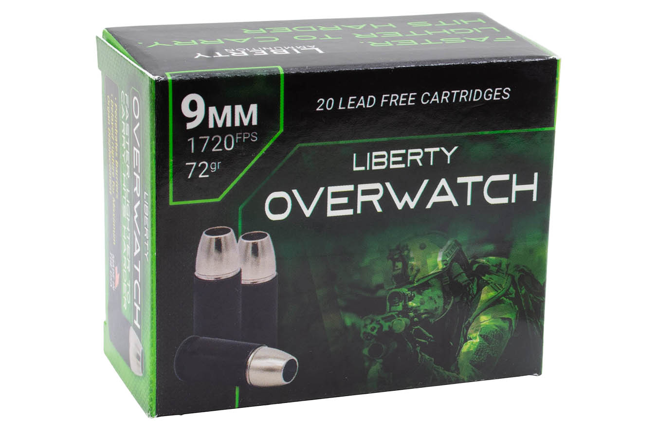 Liberty 9mm 72 gr HP Lead Free Overwatch 20/Box